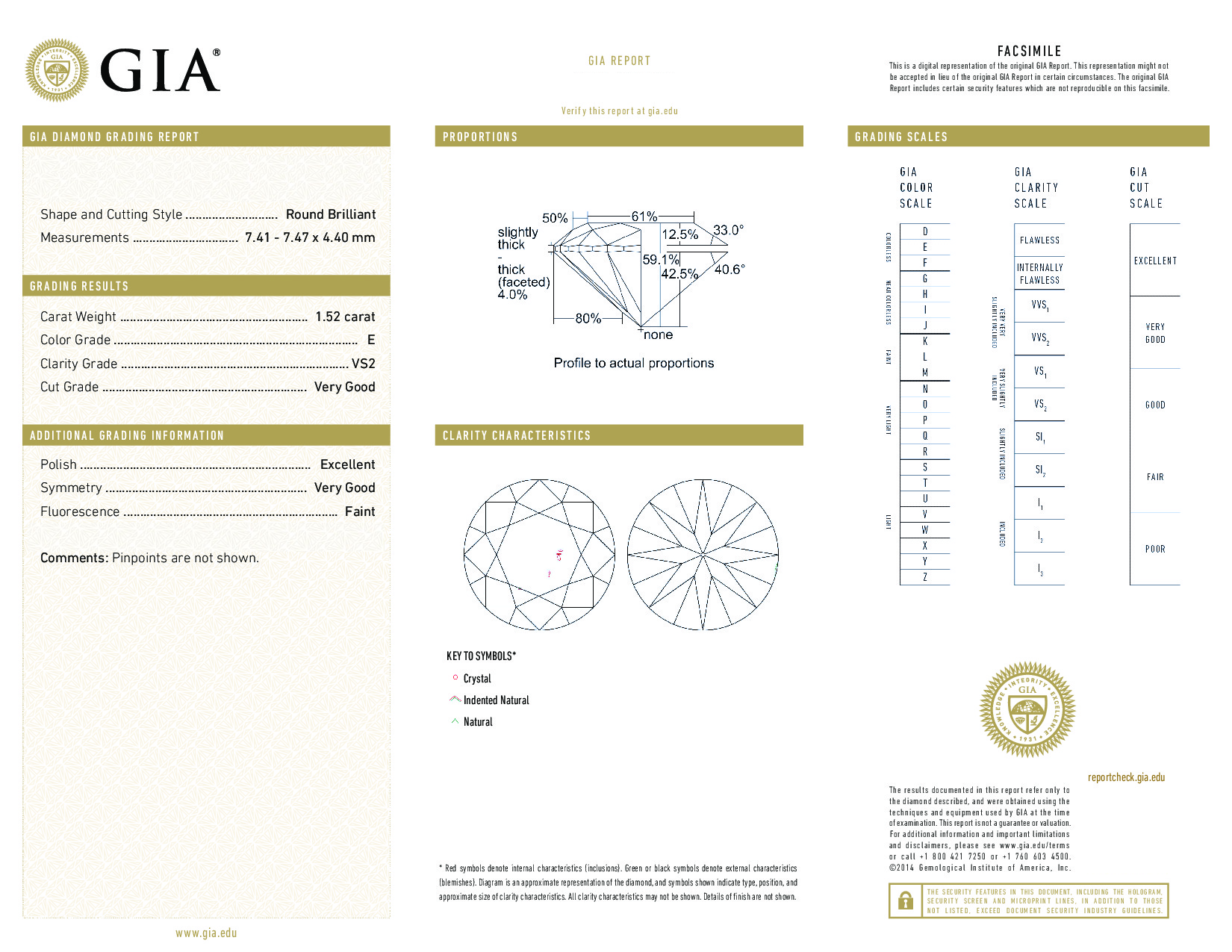 1.52 Carat E-VS2 Round Diamond