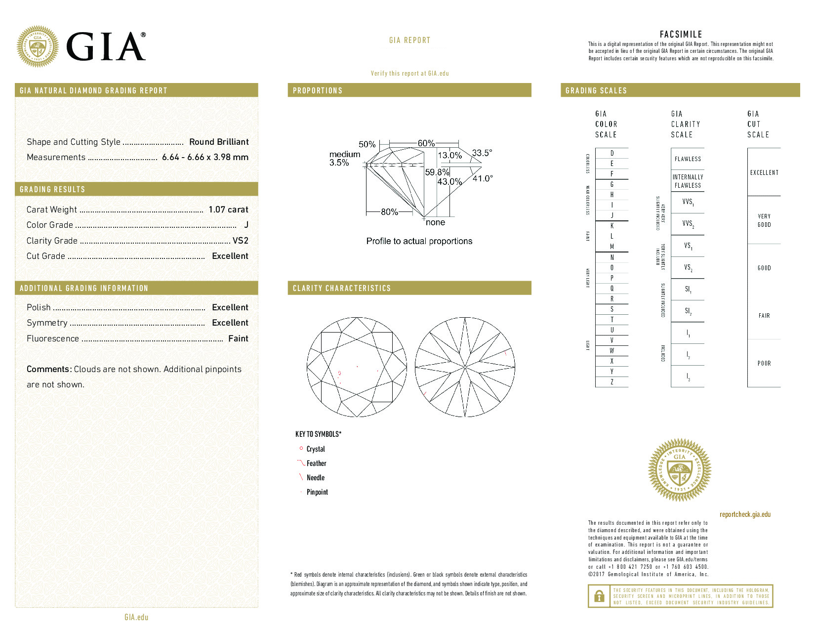 1.07 Carat J-VS2 Round Diamond