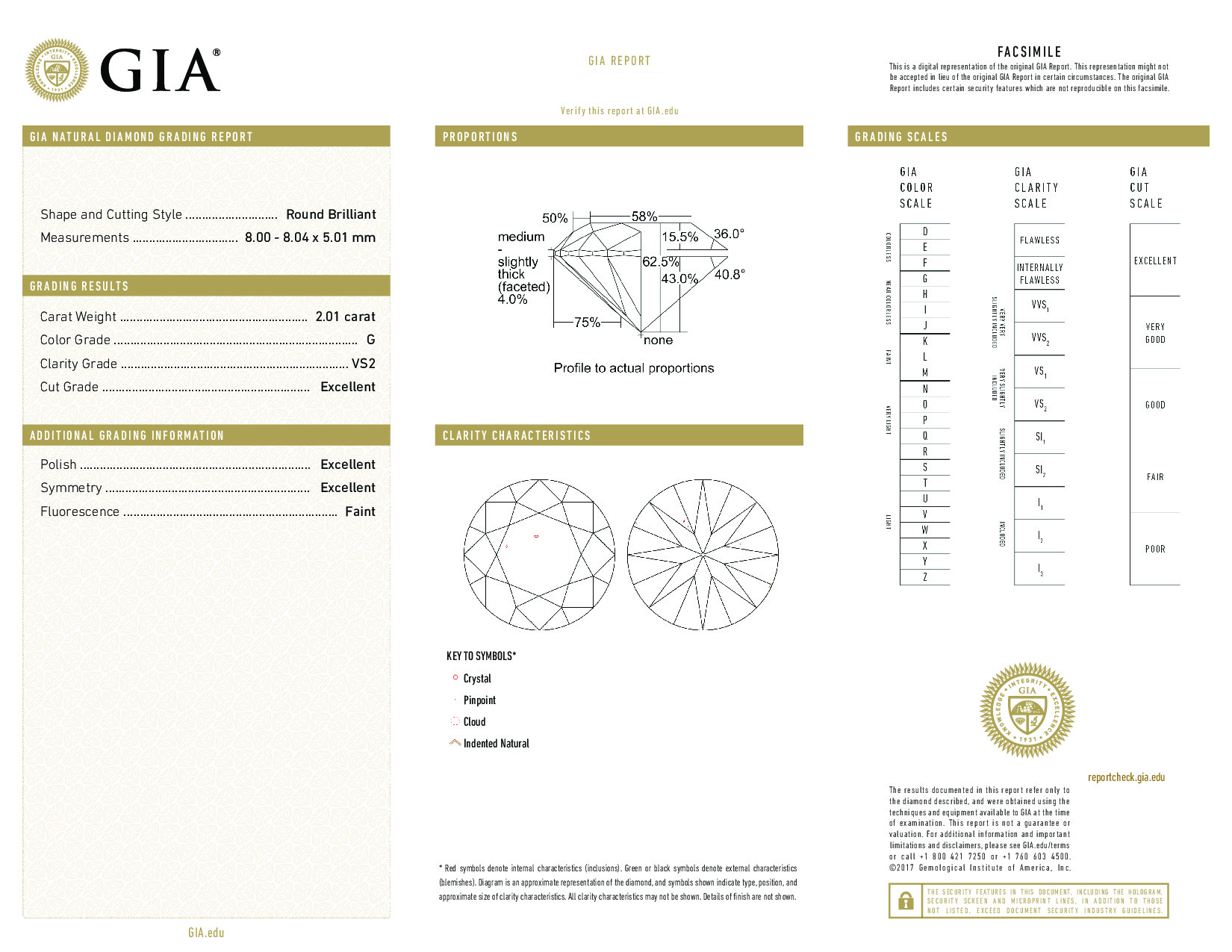 2.01 Carat G-VS2 Round Diamond