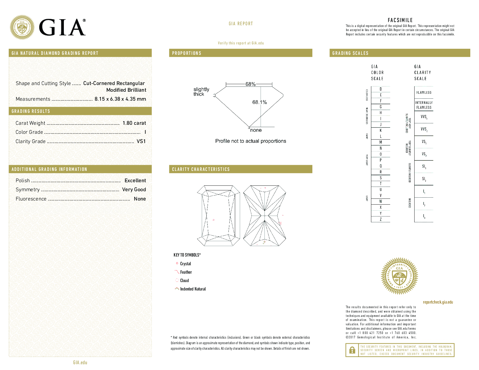 1.8 Carat I-VS1 Radiant Diamond