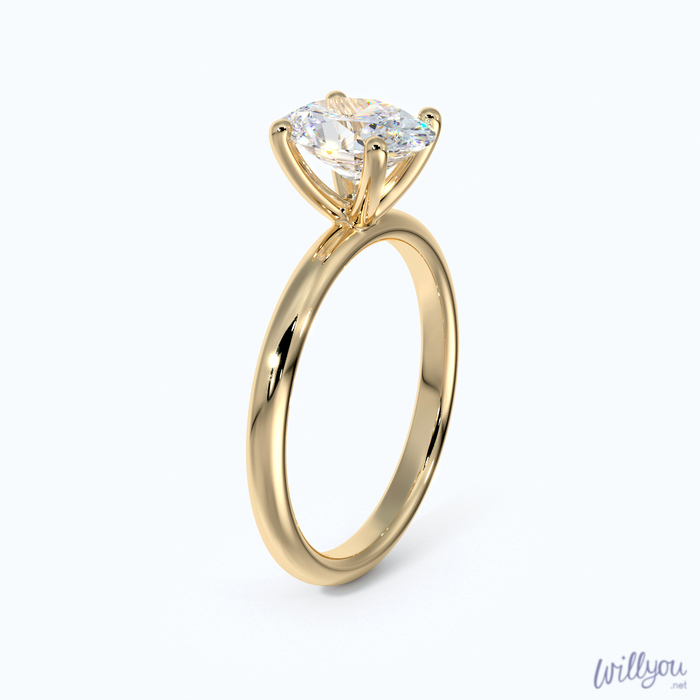 Oval Solitaire Engagement Ring in Yellow Gold